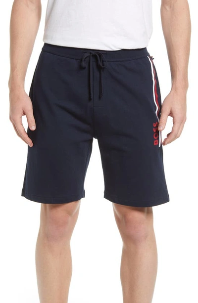 Hugo Essential Cotton Pajama Shorts In Navy