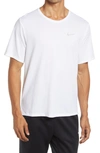 Nike Dri-fit Miler Reflective Running T-shirt In White