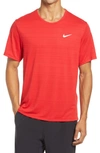 Nike Dri-fit Miler Reflective Running T-shirt In University Red/ Reflective