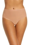 Chantelle Lingerie Chantelle Intimates Soft Stretch Seamless Retro Thong In Mocha Mousse