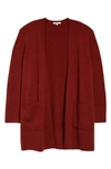 Madewell Coziest Yarn Kent Cardigan In Burnished Mahogany