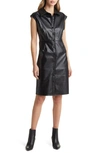 HALOGEN CROC EMBOSSED FAUX LEATHER SHIRTDRESS