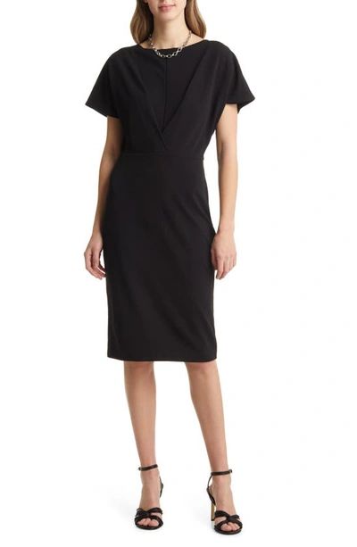 Halogen V-back Cutout Sheath Dress In Black