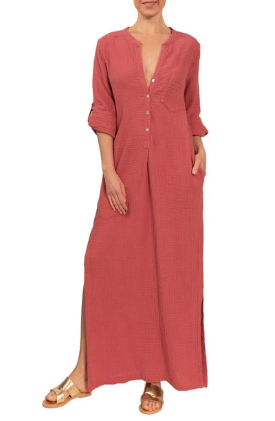 Everyday Ritual Tracey Cotton Caftan In Sienna