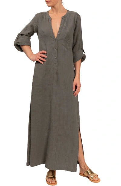 Everyday Ritual Tracey Cotton Caftan In Military