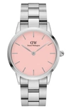 Daniel Wellington Iconic Link 36mm In Pastel Pink