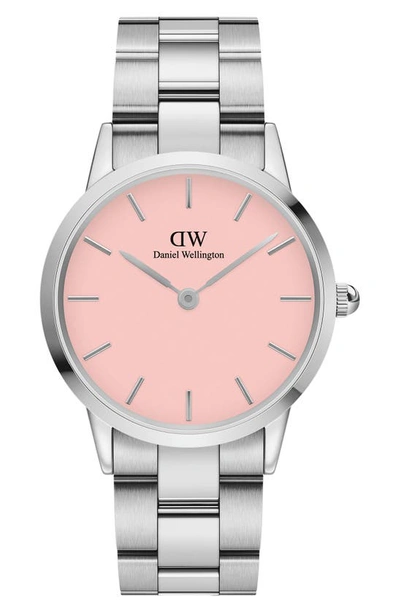 Daniel Wellington Iconic Link Bracelet Watch, 36mm In Pastel Pink