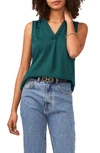 Vince Camuto Rumpled Satin Blouse In Rich Spruce