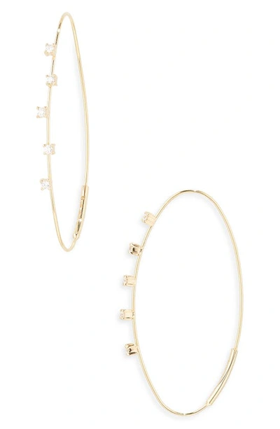 Lana Jewelry Small Solo Magic Diamond Endless Hoop Earrings In 14k Yg