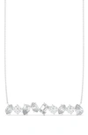 Hautecarat Mixed Lab Created Diamond Bar Pendant Necklace In 18k Wg