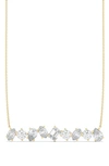 Hautecarat Mixed Lab Created Diamond Bar Pendant Necklace In 18k Yg