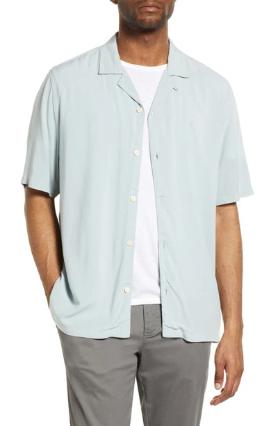 Allsaints Venice Relaxed Fit Short Sleeve Button-up Camp Shirt In Dove Blue