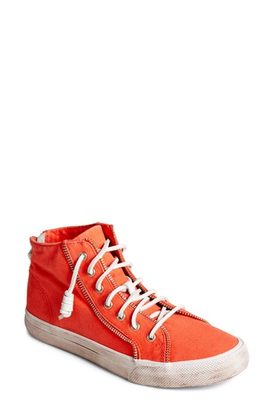 Sperry X Rebecca Minkoff Washed Canvas High Top Sneaker In Orange