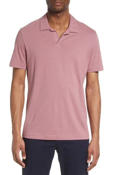 Theory Willem Flame Regular Fit Short Sleeve Slub Jersey Polo In Light Plum