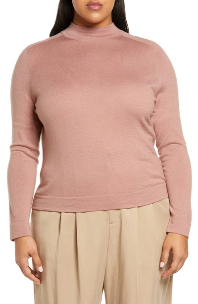 Vince Seamless Mock Neck Wool Blend Sweater In Mauve Orchid