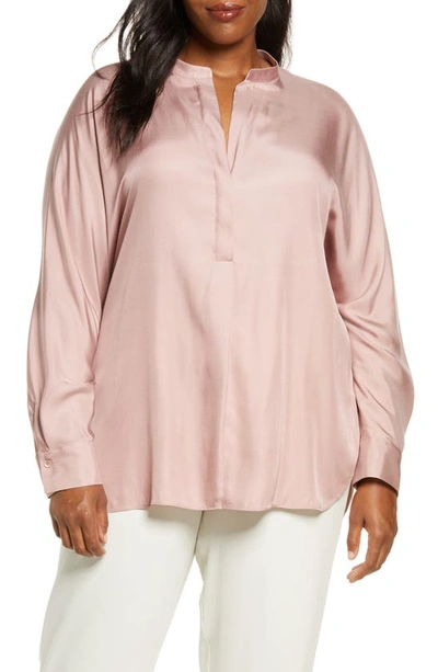 Vince Silk Blend Blouse In Light Roselle