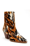 Matisse Caty Western Pointed Toe Bootie In Brown Zebra