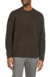 Allsaints Eamont Cotton Blend Crewneck Sweater In Military Brown