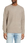 Allsaints Eamont Cotton Blend Crewneck Sweater In Flint Grey
