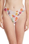 Hanky Panky Print Regular Rise Thong In Floral Reflections