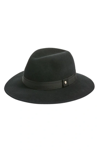 Helen Kaminski Wool Felt Fedora In Black/ Black