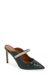 KURT GEIGER DUKE CRYSTAL STRAP POINTED TOE MULE