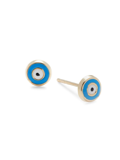 Saks Fifth Avenue Women's 14k Yellow Gold Evil Eye Stud Earrings