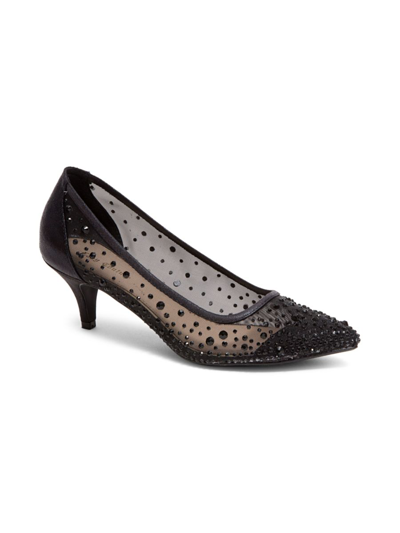 Lady Couture Women's Silk Embellished Pumps In Black
