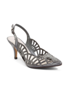 Lady Couture Rhinestone Slingback Pump In Pewter