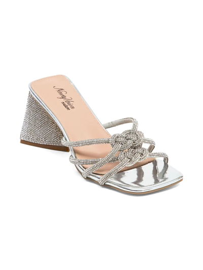 Ninety Union Women's Chic Embellished Knotted Sandals In Silver