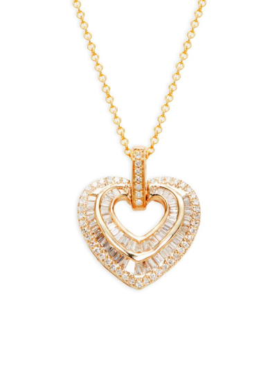 Effy Women's 14k Yellow Gold & 0.58 Tcw Diamond Heart Pendant Necklace/18"