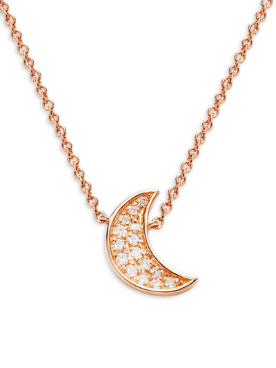 Effy Eny Women's 14k Goldplated Sterling Silver & 0.08 Tcw Diamond Crescent Moon Pendant Necklace