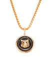 Effy Men's 14k Goldplated Sterling Silver, Onyx & Diamond Tiger Pendant Necklace In Silver