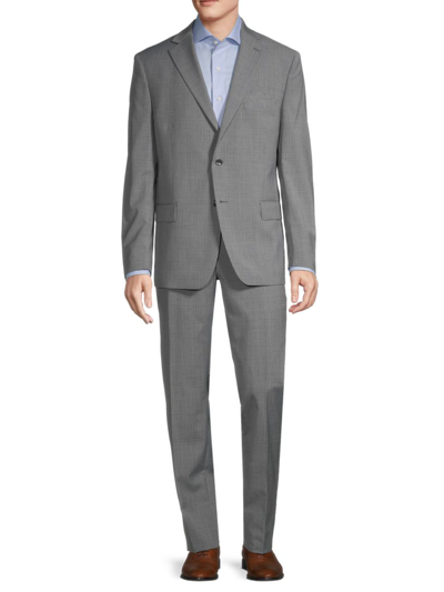 Tallia Men's Check Wool-blend Suit In Grey