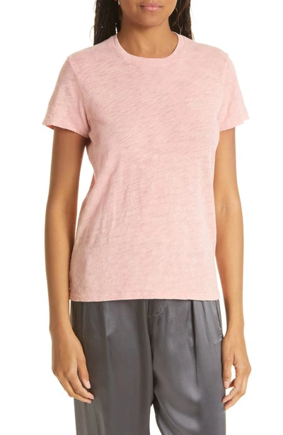 Atm Anthony Thomas Melillo Schoolboy Cotton Crewneck T-shirt In Deep Coral