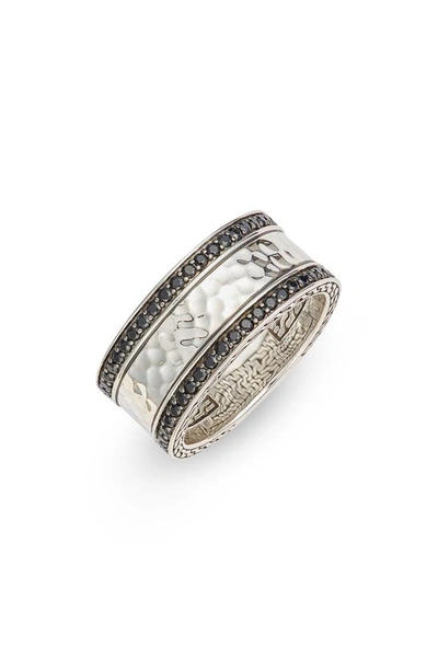 John Hardy Classic Chain Hammered Band Ring In Black