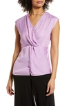 Halogen Twist Front Top In Pink Tulle