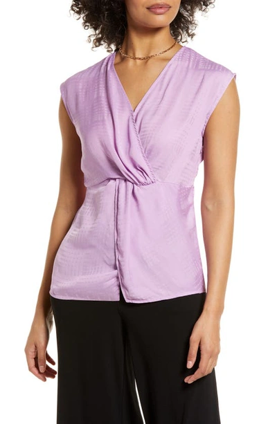 Halogen Twist Front Top In Pink Tulle