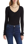 Halogen V-neck Sweater In Black