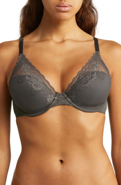 Natori Avail Full Figure Convertible Underwire Contour Bra In Dark Grey