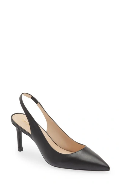 Stuart Weitzman Linsi Pointed Toe Slingback Pump In Black