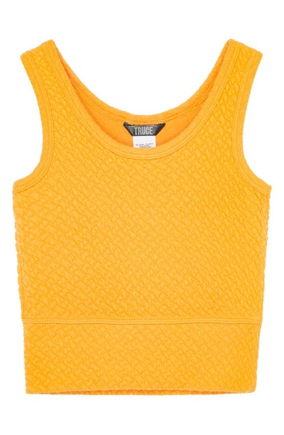 Truce Kids' Crop Tank Top In Yellow