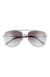 Tiffany & Co 59mm Pilot Sunglasses In Silver/ Grey Gradient