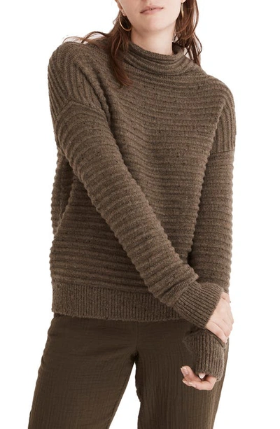 Madewell Belmont Donegal Mock Neck Sweater In Donegal Forest