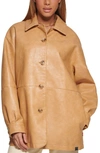 Levi's Oversize Faux Leather Jacket In Tan