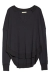 Free People Owen Thermal Knit Top In Black