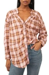 Free People One Of The Boys Plaid Tunic Shirt In Ivory Combo