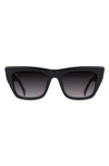 Raen Marza 53mm Square Sunglasses In Crystal Black / Nimbus Mirror