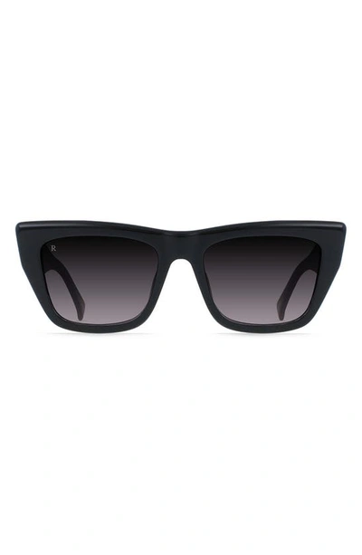 Raen Marza 53mm Square Sunglasses In Crystal Black / Nimbus Mirror