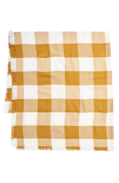 Madewell Buffalo Check Blanket Scarf In Antique Gold